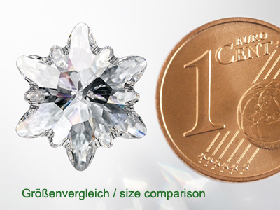 Swarovski Edelweiss 14mm Größenvergleich